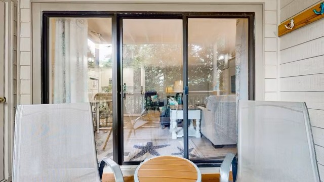 The inviting deck is perfect for a night cap and to listen to the ocean waves in the distance.